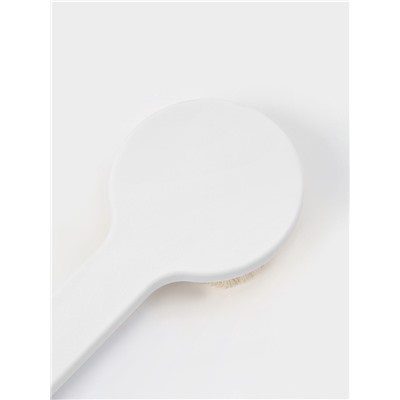 Щётка банная на ручке Доляна, массажёр, 35×7 см, белая