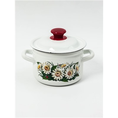 УЦЕНКА Кастрюля 2 л цил деколь МИКС (белая)