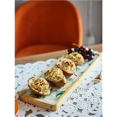 Блюдо прямоугольное «Листья», 41×15 см, дерево манго