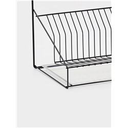 Посудосушитель настольный с поддоном, 38.5×38.5×24 см, черный
