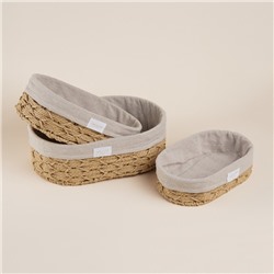 Корзины для хранения SL Home, плетёные, ручной работы, 3 шт., 26×16×7 см, 28×20×10 см, 34×24×11 см