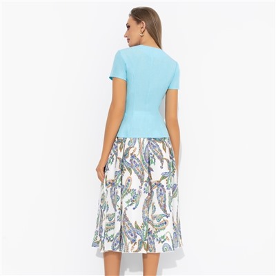 Костюм с юбкой комбинированный, Актуально сегодня (2 в 1, голубой)