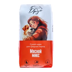 Сухой корм для взрослых собак «ПРЕДАННЫЙ ДРУГ», мясной микс, 15 кг, мешок