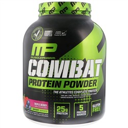 MusclePharm, Белковый порошок Combat, три ягоды, 1814 г (4 фунта)