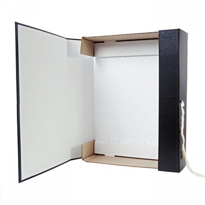 Короб архивный бумвинил  80мм с завязками разборный черный ВА9180KL LITE