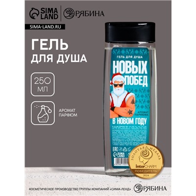 Гель для душа «Побед в Новом Году!», 250 мл, аромат мужского парфюма, Чистое счастье