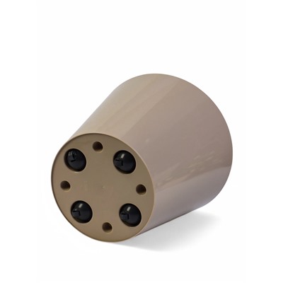 Кашпо для цветов с дренажной вставкой Rosemary, 16 л, d=33 см, пластиковое, на колёсиках, бежевое