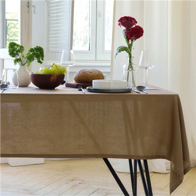 Скатерть Этель ECO, цвет оливковый, 110×136/±6 см, 70% хл, 30% лён, 190 г/м²