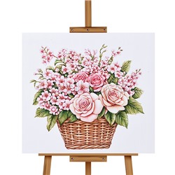 Мозаика алмазная "Букет цветов в корзинке" 20*20 см.