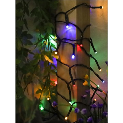 Гирлянда с питанием от солнечных элементов 10 м 100 лампочек 6 режимов / PM-5560/1 /уп 100/разноцветный