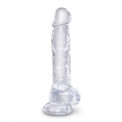 Прозрачный фаллоимитатор 8  Cock with Balls - 22,2 см.