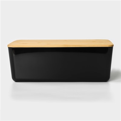 Контейнер для хранения с крышкой LaDо́m «Лаконичность», 29.5×20.3×10.5 см, цвет тёмно - серый