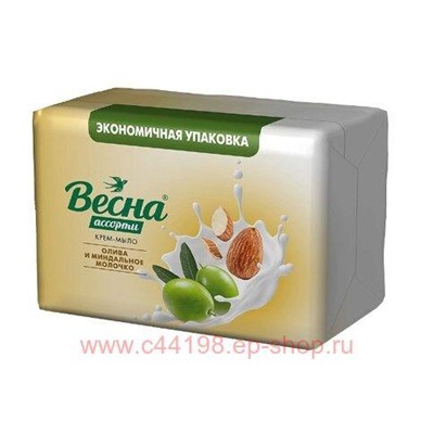 ВЕСНА Мыло твердое Олива и миндальное молочко Ассорти 4х75 гр