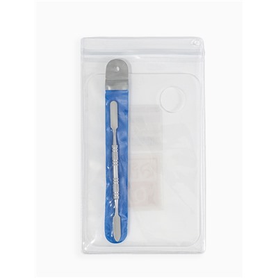 Палитра для смешивания лаков, 10×15 см, с шабером 15 см, прозрачная