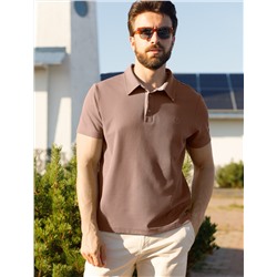 Футболка-поло из фактурного трикотажа