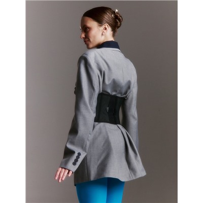 Пиджак женский с контрастным воротником MINAKU: Casual Collection, серый, размер 42