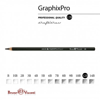 Карандаш черногр. "Графика/GraphixPro" 12В трехгранный 21-0047 Bruno Visconti