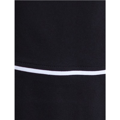 Укороченные брюки из эластичного хлопка с контрастным кантом