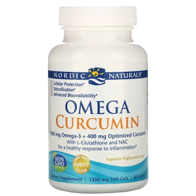 Nordic Naturals, Omega Curcumin, 1250 мг, 60 капсул