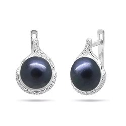 Серьги из серебра жемчуг, С1541ч