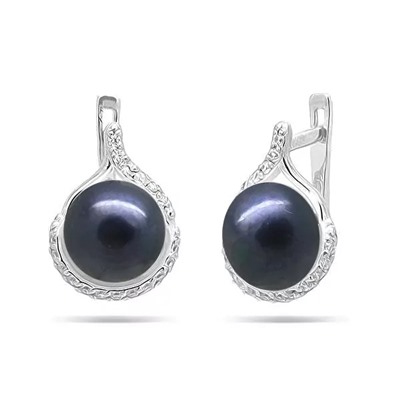 Серьги из серебра жемчуг, С1541ч