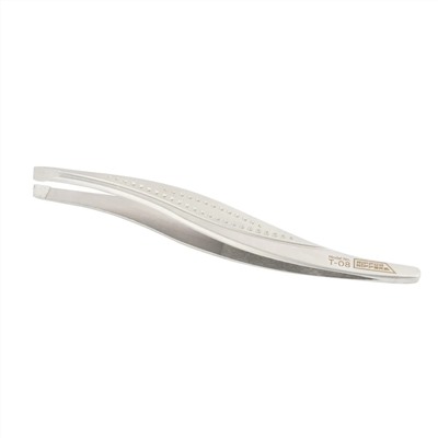 Nippon Nippers Пинцет для бровей / T-08, скошенный, узкий хват, 95 мм 23507