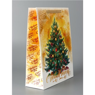 Пакет подарочный новогодний ламинированный «С Новым годом», L 31×40×11.5 см