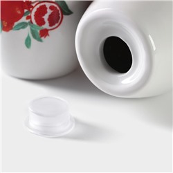 Набор для специй Доляна «Гранат», солонка, перечница 130 мл, на подставке, доломит, белый, красный