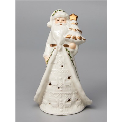 Светодиодная фигура «Дед Мороз в тулупе», 15.7×7.4×5.8 см, 1 LED, керамика, от батареек LR44×3, тёплый белый свет