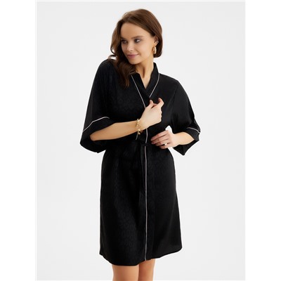 Халат домашний женский KAFTAN Leo black collection, размер 48-50, чёрный
