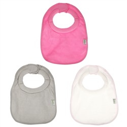 Green Sprouts, Stay Dry Milk Catcher Bibs, 0-6 Months, Pink Grey, 3 Pack