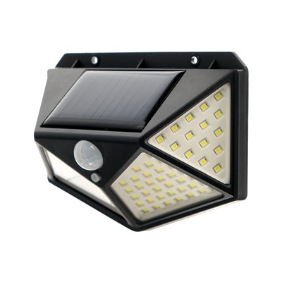 Садовый светильник, уличный, на солнечной батарее с датчиком движения, накладной, 100 LED, свечение белое