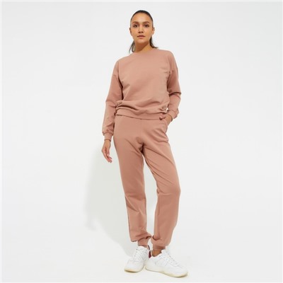 Костюм женский (свитшот, брюки) MINAKU: Casual Collection, размер 46, цвет песочный