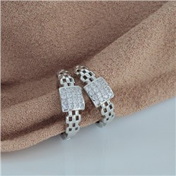 Серьги палочки ювелирная бижутерия, покрытие посеребрение, вставка: фианиты, цвет: прозрачный, арт.213.598