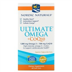 Nordic Naturals, Ultimate Omega + CoQ10, 1280 мг, 60 капсул