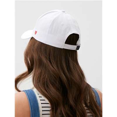 Кепка женская с вышивкой MIST Hearts, белая, размер 56-58