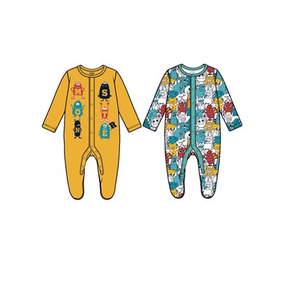 Комбинезон детский трикотажный для мальчиков, 2 шт в комплекте