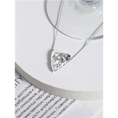 Подвеска из серебра родированная - Сердце П-7564р