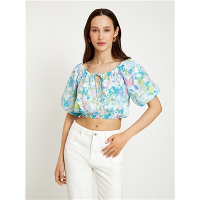 Блузка жен. Freesia_blouse синий принт