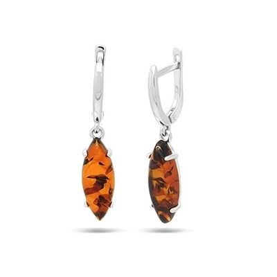 Серьги из серебра янтарь, СП25