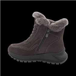 Ботинки из натуральной кожи на меху Т980-3 серые