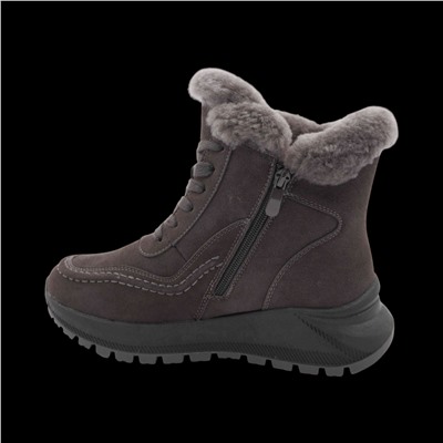 Ботинки из натуральной кожи на меху Т980-3 серые