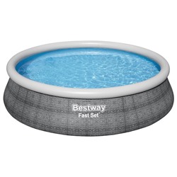 УЦЕНКА Бассейн надувной Fast Set, 457×107 см, фильтр-насос, лестница, 57372 Bestway