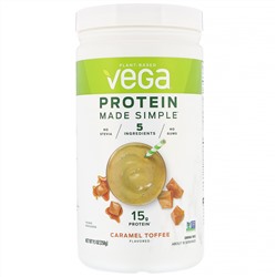 Vega, Protein Made Simple, протеин, «Карамельная ириска», 258 г (9,1 унции)