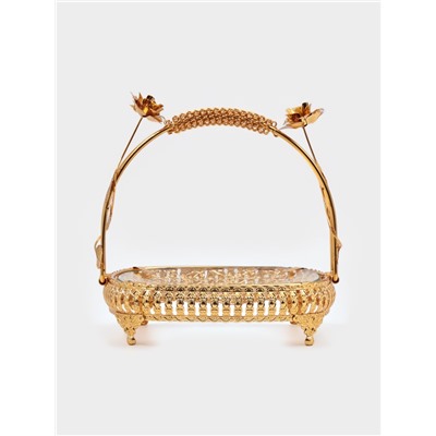 Фруктовница «Мирьем», 20×19.5×17 см, металл, золотистая