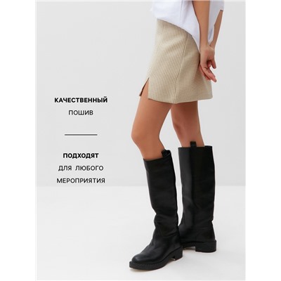 Юбка мини с разрезом женская MIST: Classic Collection, размер 48, бежевая, белая