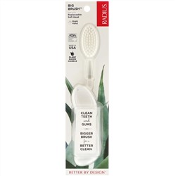 RADIUS, Big Brush, большая зубная щетка, мягкая, для правшей, белая, 1 шт.