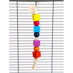 Игрушка для птиц «Кубики», 25×3 см, цвет МИКС