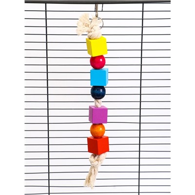 Игрушка для птиц «Кубики», 25×3 см, цвет МИКС