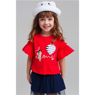 Фуфайка трикотажная для девочек (футболка) PLAYTODAY, 1122501